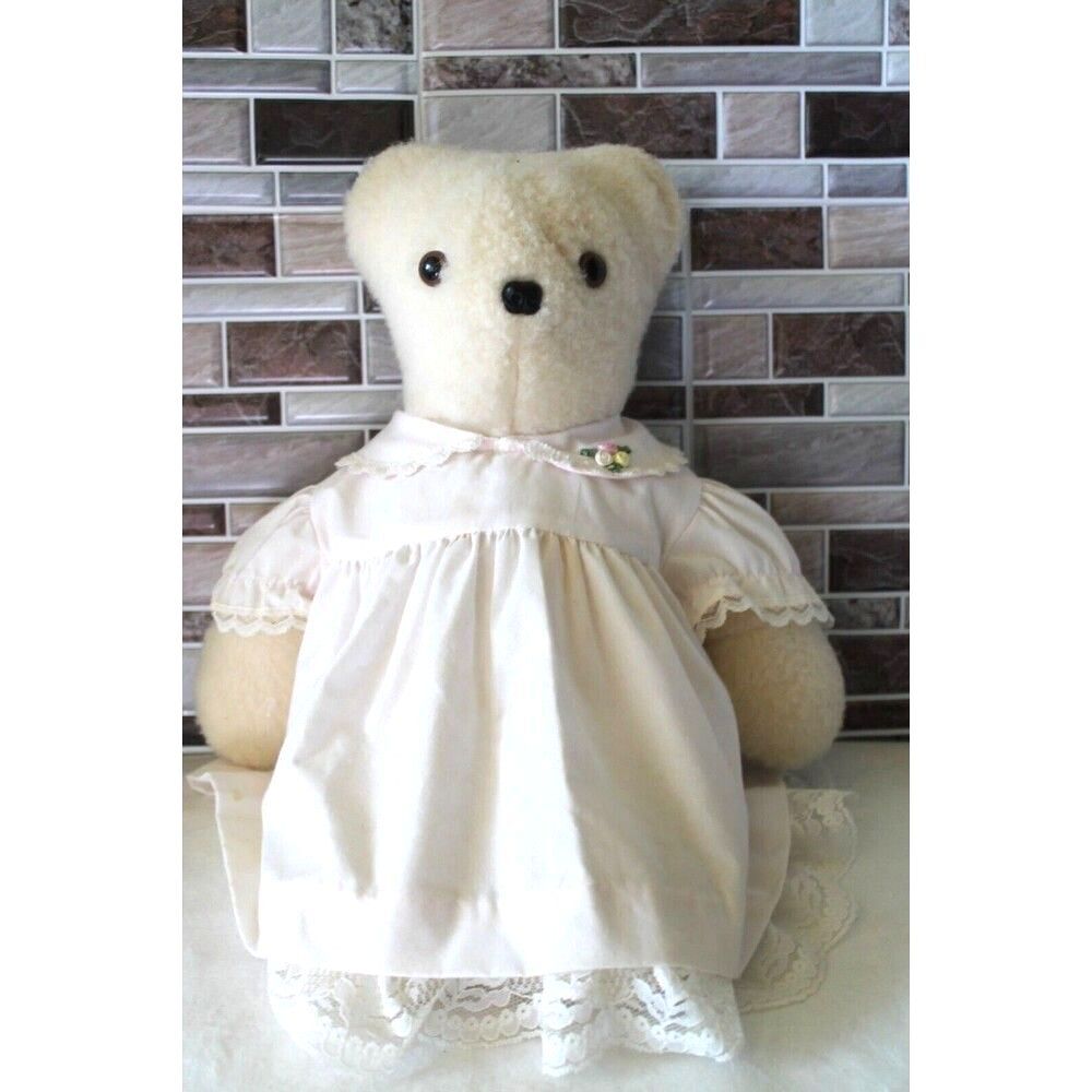 Sojourn stuffed bear 18” Making Cancer Bear-able w/Vintage Clothing- Rare